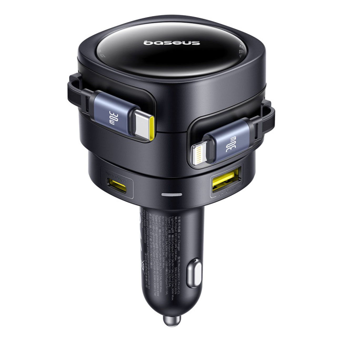 Baseus Enjoyment Max Ładowarka samochodowa 90W 2x USB-C + kabel USB-C i Lightning