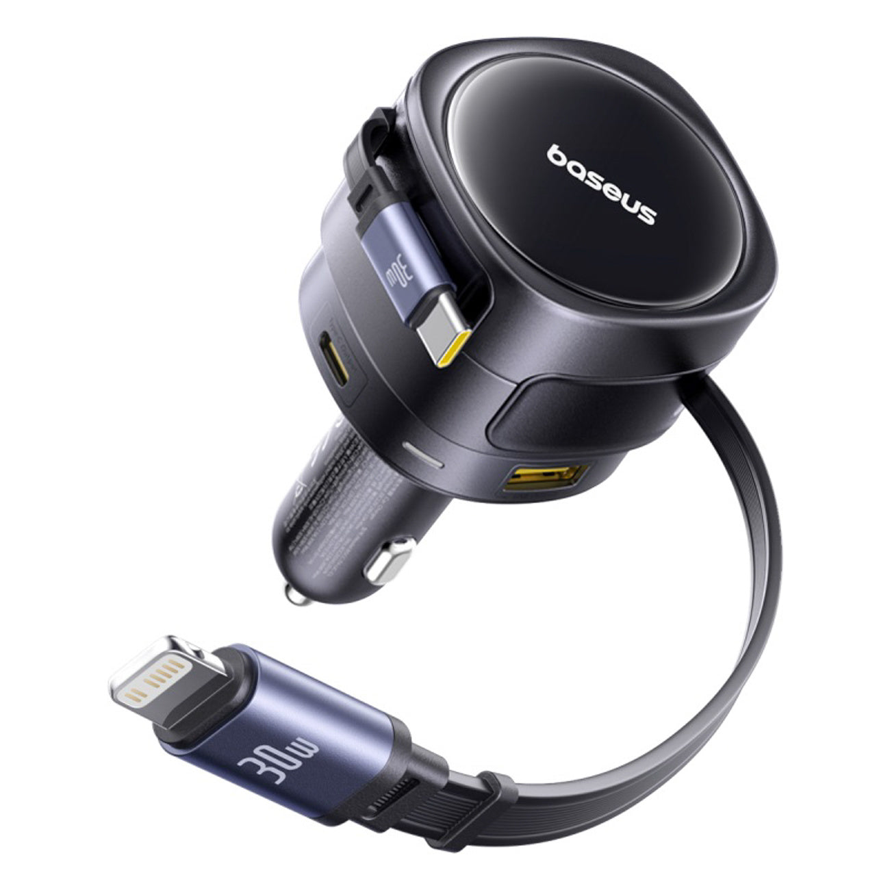 Baseus Enjoyment Max Ładowarka samochodowa 90W 2x USB-C + kabel USB-C i Lightning