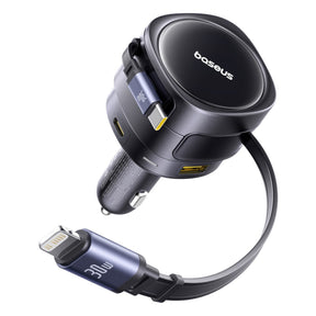 Baseus Enjoyment Max Ładowarka samochodowa 90W 2x USB-C + kabel USB-C i Lightning