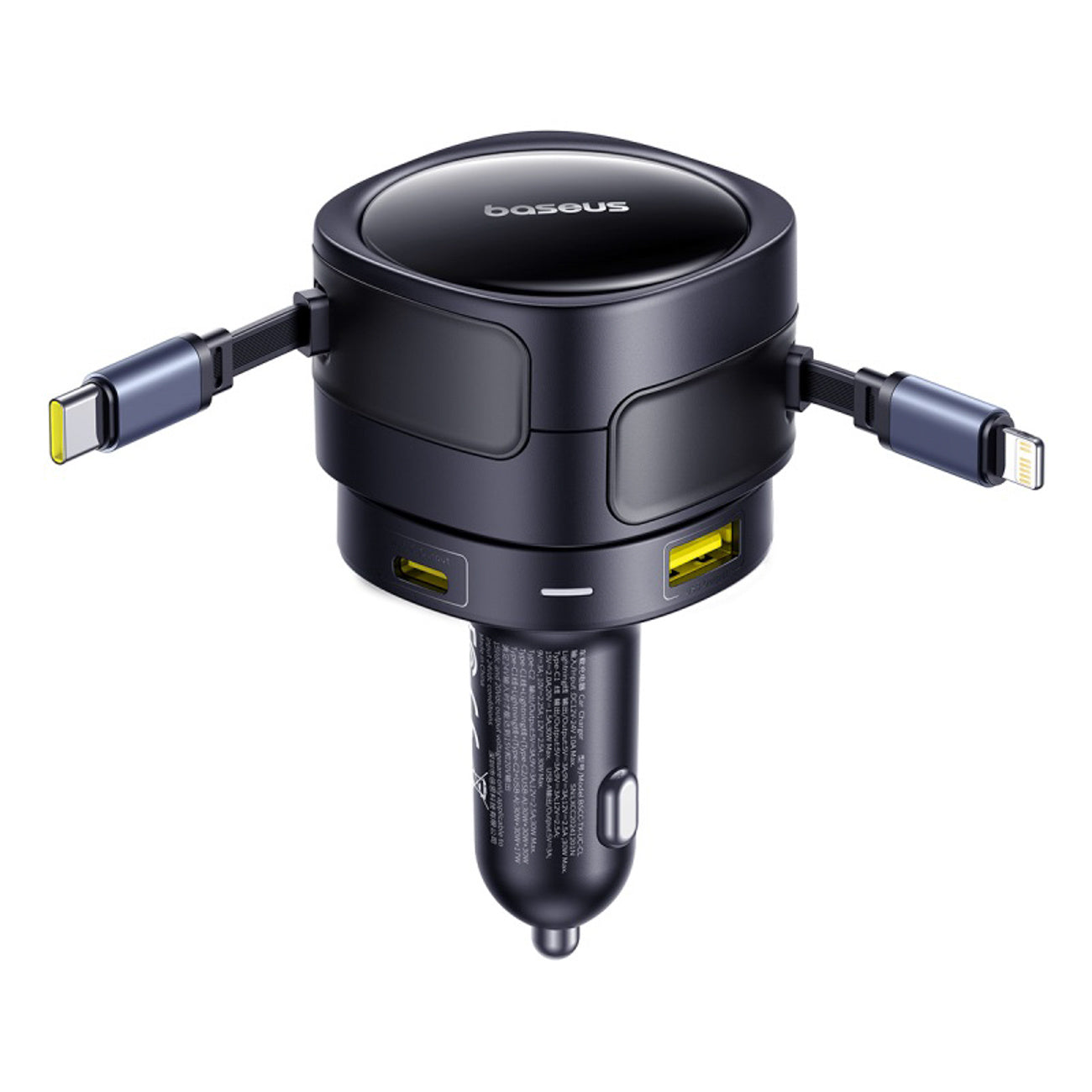 Baseus Enjoyment Max Ładowarka samochodowa 90W 2x USB-C + kabel USB-C i Lightning