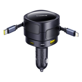 Baseus Enjoyment Max Ładowarka samochodowa 90W 2x USB-C + kabel USB-C i Lightning