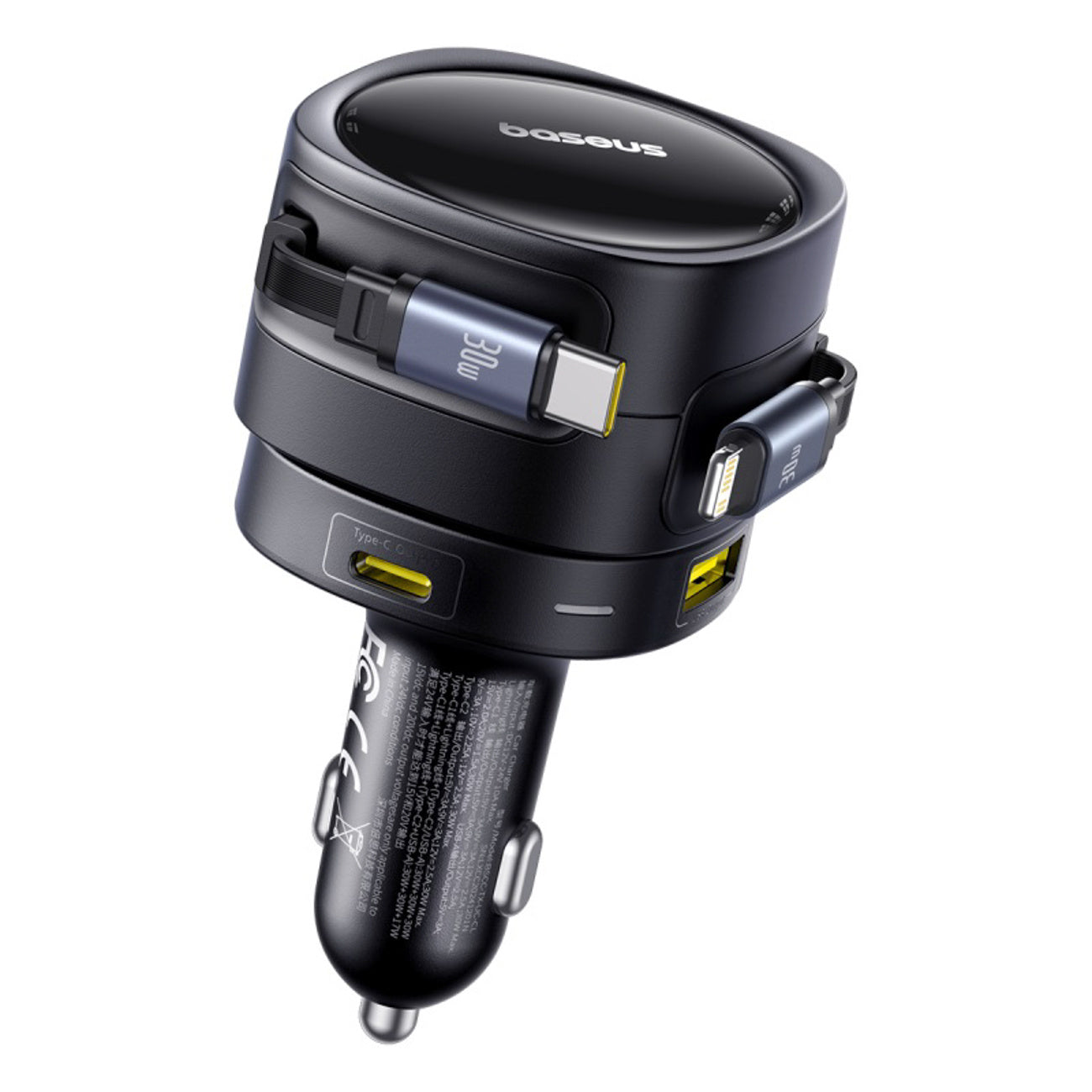 Baseus Enjoyment Max Ładowarka samochodowa 90W 2x USB-C + kabel USB-C i Lightning