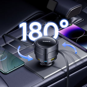Baseus Enjoyment Max Ładowarka samochodowa 90W 2x USB-C + kabel USB-C i Lightning