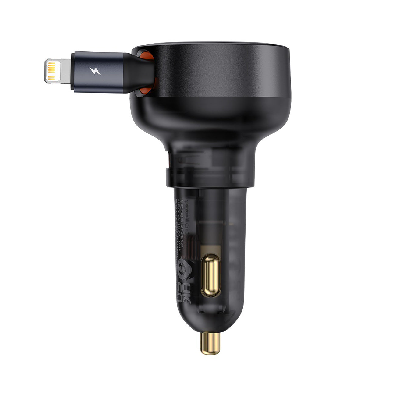 Baseus Enjoyment Pro 55W Ładowarka samochodowa USB-A ze zwijanym kablem Lightning