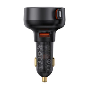Baseus Enjoyment Pro 55W Ładowarka samochodowa USB-A ze zwijanym kablem Lightning