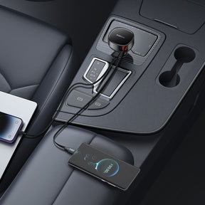 Baseus Enjoyment Pro 55W Ładowarka samochodowa USB-A ze zwijanym kablem Lightning