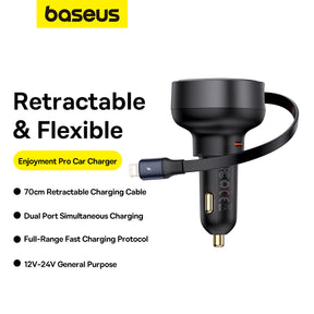Baseus Enjoyment Pro Ładowarka samochodowa USB-C / Lightning 60W