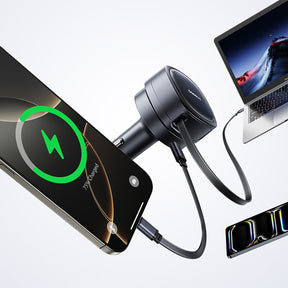 Baseus PrimeTrip VR1 Ładowarka samochodowa 60W USB-A USB-C ze zwijanym kablem USB-C