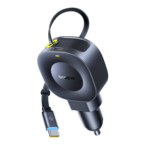 Baseus PrimeTrip VR2 Ładowarka samochodowa 30W + 30W ze zwijanym kablem USB-C