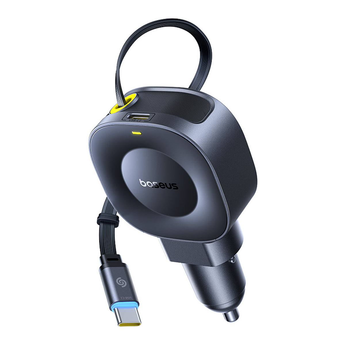 Baseus PrimeTrip VR2 Ładowarka samochodowa 45W + 45W ze zwijanym kablem USB-C