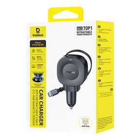Baseus PrimeTrip VR2 Ładowarka samochodowa 45W + 45W ze zwijanym kablem USB-C