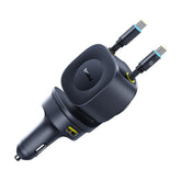 Baseus PrimeTrip VR2 Max Ładowarka samochodowa 60W ze zwijanymi kablami USB-C