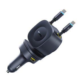 Baseus PrimeTrip VR2 Max Ładowarka samochodowa 60W ze zwijanymi kablami USB-C