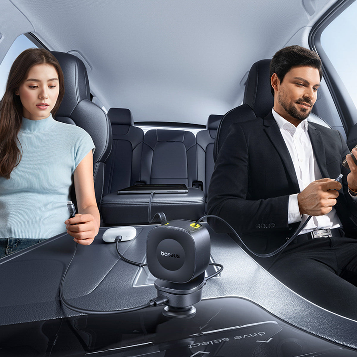 Baseus PrimeTrip VR2 Max Ładowarka samochodowa 60W ze zwijanymi kablami USB-C
