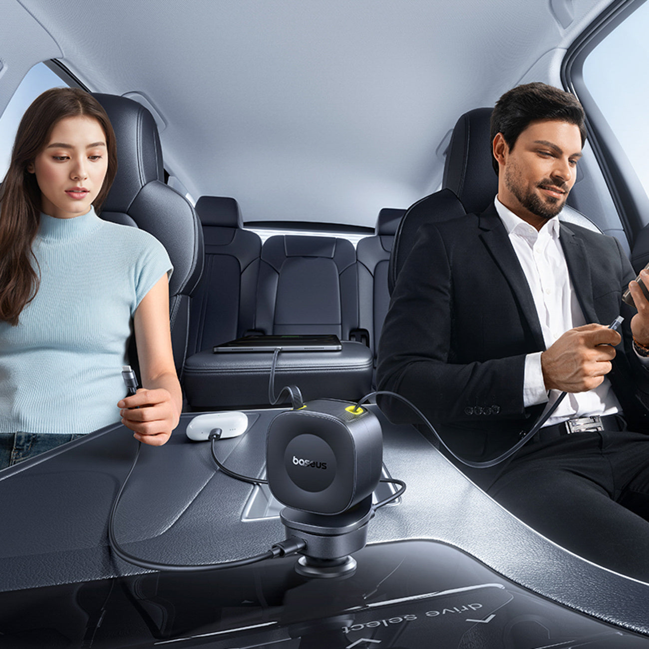 Baseus PrimeTrip VR2 Max Ładowarka samochodowa 60W ze zwijanymi kablami USB-C
