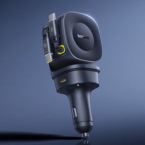 Baseus PrimeTrip VR2 Max Ładowarka samochodowa 60W ze zwijanymi kablami USB-C