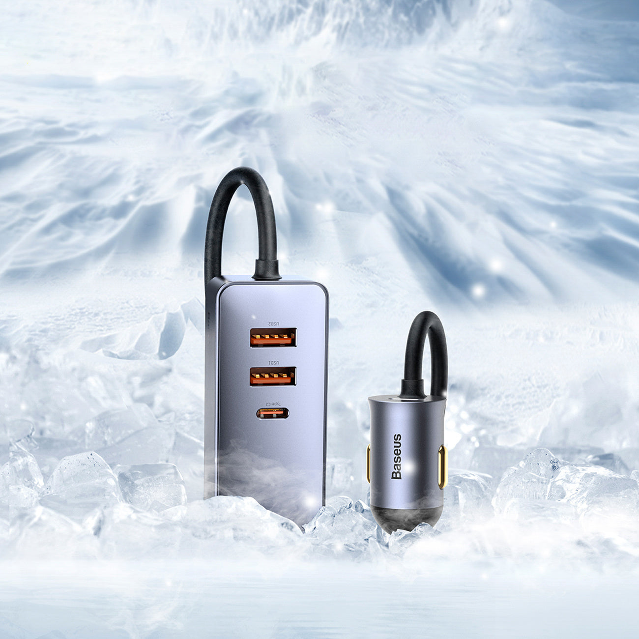 Baseus Share Together Ładowarka samochodowa wieloportowa 2x USB-A + 2x USB-C 120W