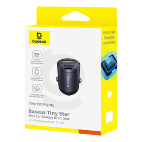 Baseus Tiny Star Ładowarka samochodowa 30W USB-A USB-C