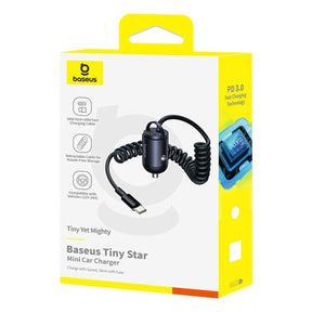 Baseus Tiny Star Ładowarka samochodowa 30W z wbudowanym spiralnym kablem USB-C