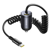 Baseus Tiny Star Ładowarka samochodowa 30W z wbudowanym spiralnym kablem USB-C