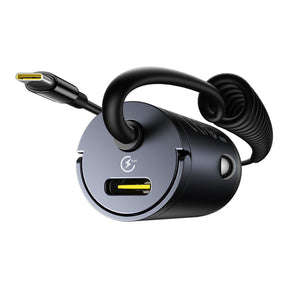 Baseus Tiny Star Ładowarka samochodowa 30W z wbudowanym spiralnym kablem USB-C