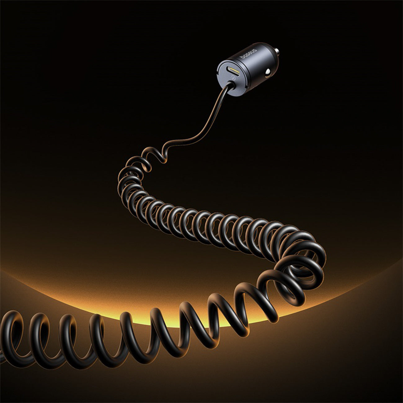 Baseus Tiny Star Ładowarka samochodowa 30W z wbudowanym spiralnym kablem USB-C