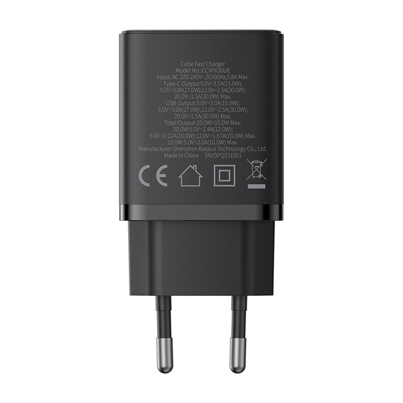 Baseus Cube Pro Ładowarka sieciowa 30W USB-C USB-A