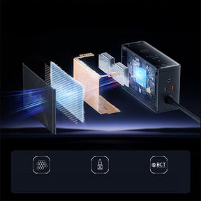 Baseus Digital GaN Ładowarka biurkowa 3xUSB-C 1xUSB-A 240W z kablem zasilającym