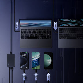 Baseus Digital GaN Ładowarka biurkowa 3xUSB-C 1xUSB-A 240W z kablem zasilającym