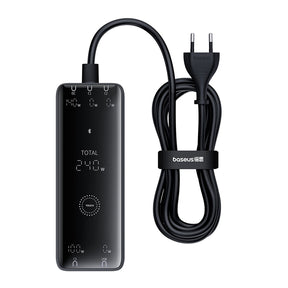 Baseus Digital GaN Ładowarka biurkowa 3xUSB-C 1xUSB-A 240W z kablem zasilającym