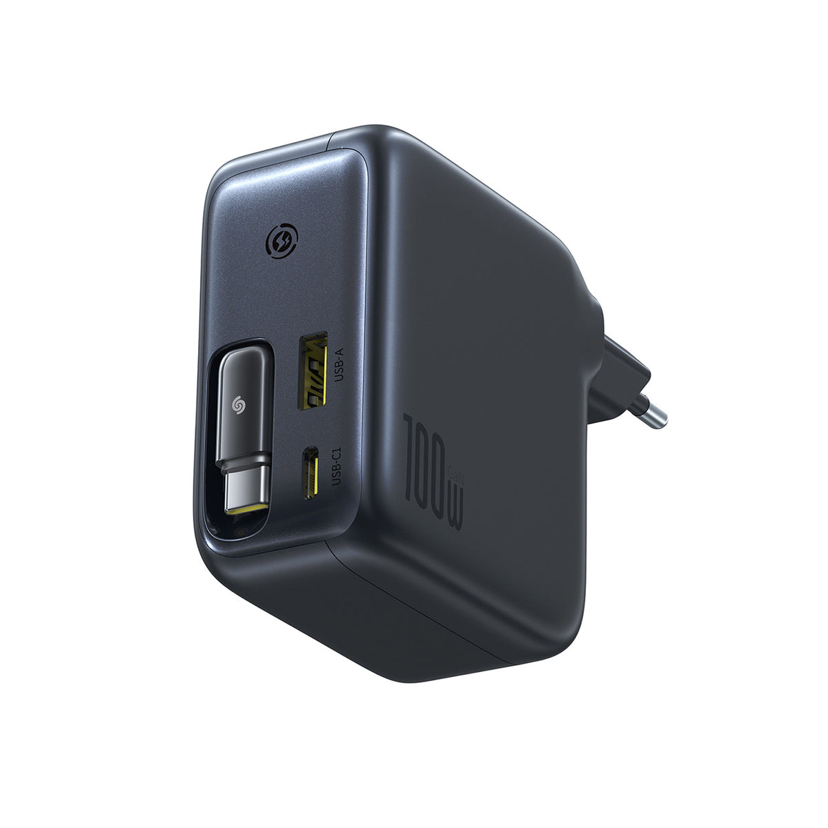 Baseus EnerCore CJ11 Ładowarka sieciowa 100W USB-C USB-A ze zwijanym kablem USB-C