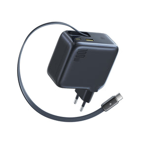 Baseus EnerCore CJ11 Ładowarka sieciowa 100W USB-C USB-A ze zwijanym kablem USB-C