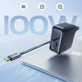 Baseus EnerCore CJ11 Ładowarka sieciowa 100W z portami USB-A i USB-C oraz zwijanym kablem USB-C