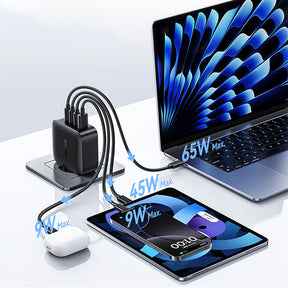 Baseus EnerFill FH11 GaN Ładowarka sieciowa 4-portowa 140W 3xUSB-C + 1xUSB-A