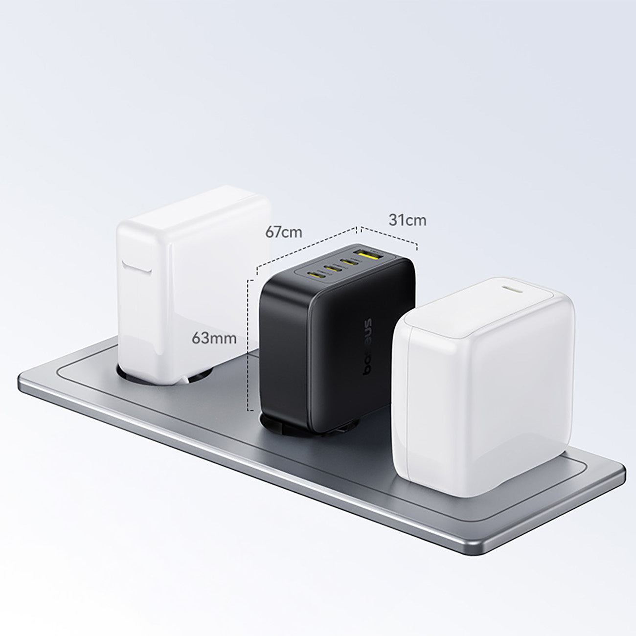 Baseus EnerFill FH11 GaN Ładowarka sieciowa 4-portowa 140W 3xUSB-C + 1xUSB-A