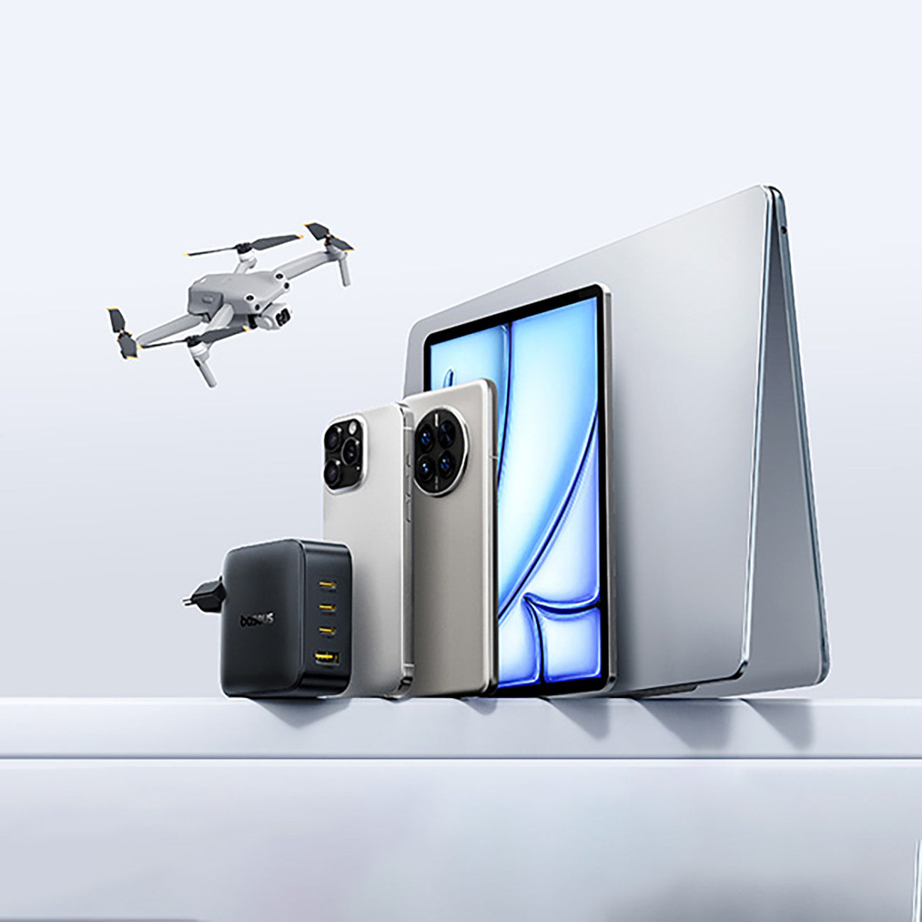 Baseus EnerFill FH11 GaN Ładowarka sieciowa 4-portowa 140W 3xUSB-C + 1xUSB-A
