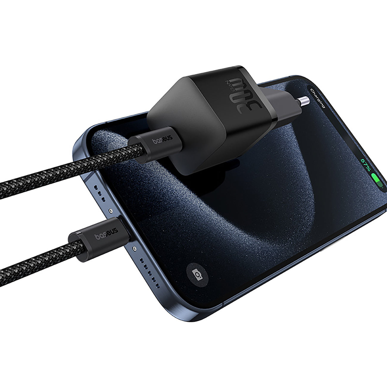 Baseus GaN5 Fast Charger Mini Ładowarka sieciowa 30W USB-C z kablem USB-C 100W