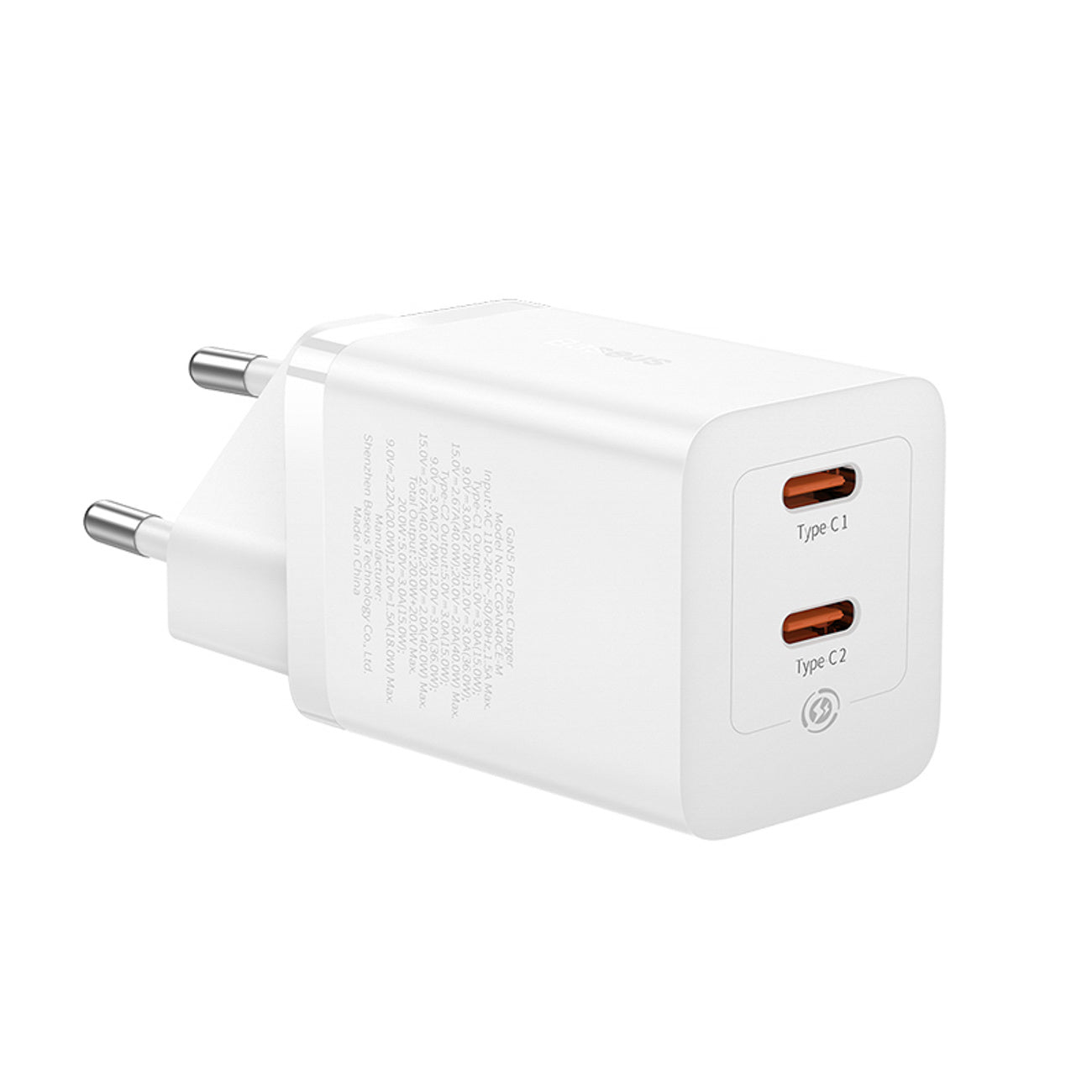 Baseus GaN5 Pro Ładowarka sieciowa 2xUSB-C 40W