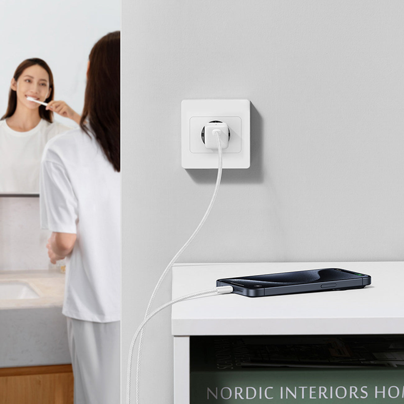 Baseus GaN5 Ładowarka sieciowa USB-C 30W z kablem USB-C 100W 1m
