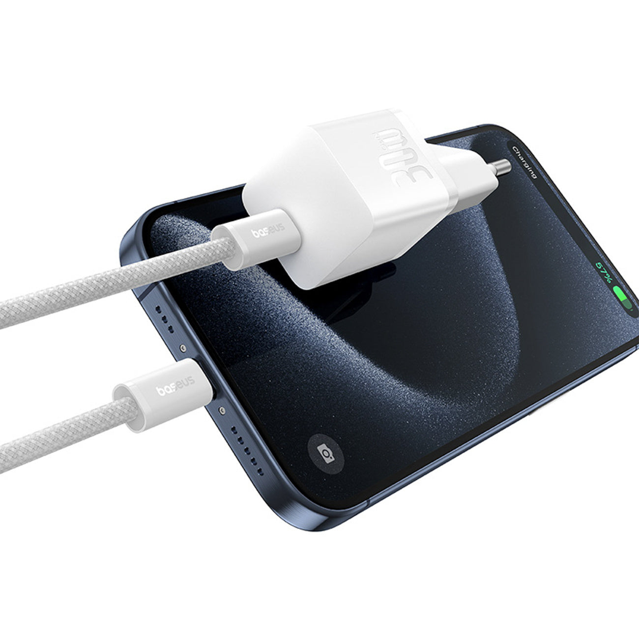 Baseus GaN5 Ładowarka sieciowa USB-C 30W z kablem Dynamic 3 USB-C 100W 1m