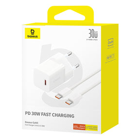 Baseus GaN5 Ładowarka sieciowa USB-C 30W z kablem Dynamic 3 USB-C 100W 1m