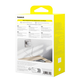 Baseus Palm 1C Ładowarka sieciowa USB-C 20W (z kablem Baseus Mini White USB-C 60W 1m)