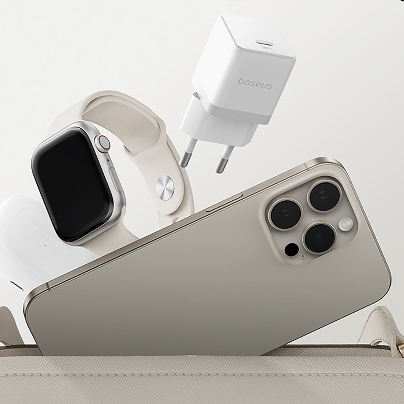 Baseus Palm 1C Ładowarka sieciowa USB-C 20W (z kablem Baseus Mini White USB-C 60W 1m)