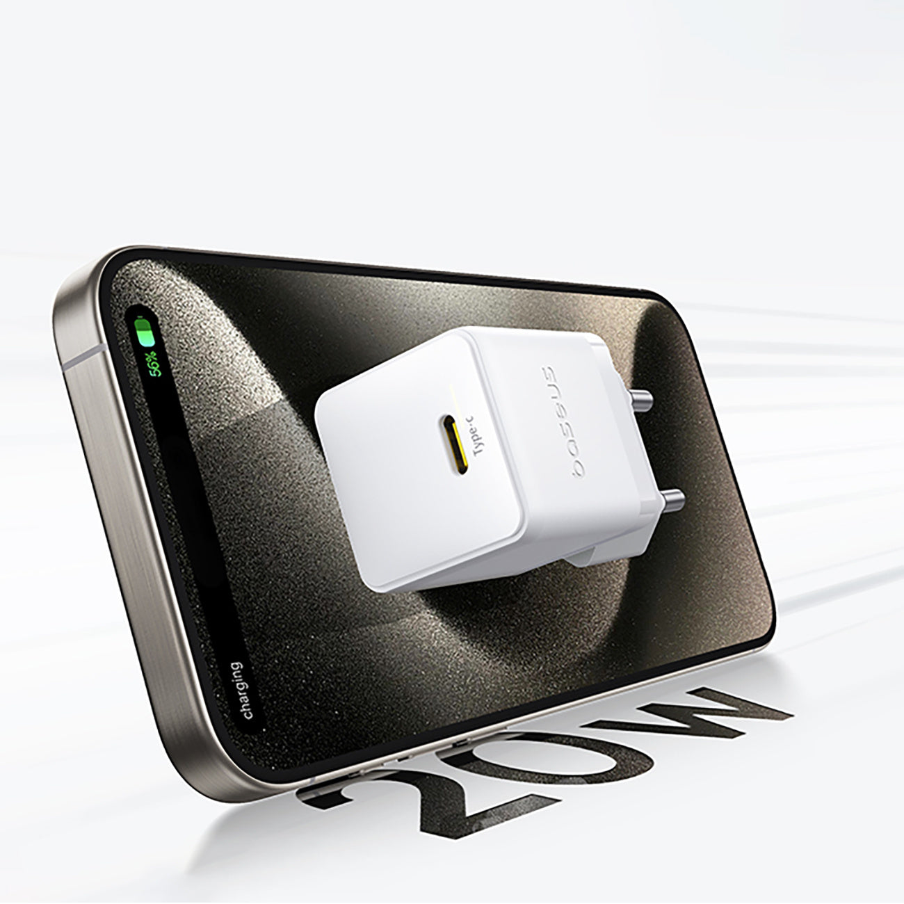 Baseus Palm 1C Ładowarka sieciowa USB-C 20W (z kablem Baseus Mini White USB-C 60W 1m)