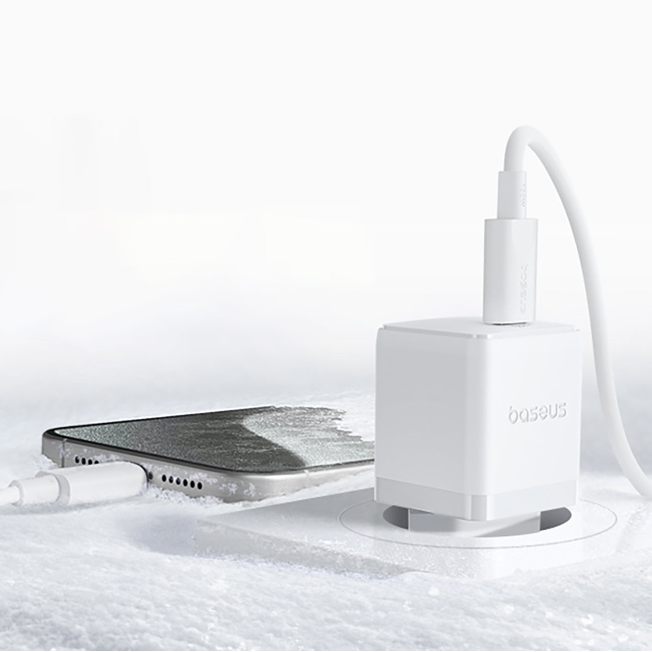 Baseus Palm 1C Ładowarka sieciowa USB-C 20W (z kablem Baseus Mini White USB-C 60W 1m)