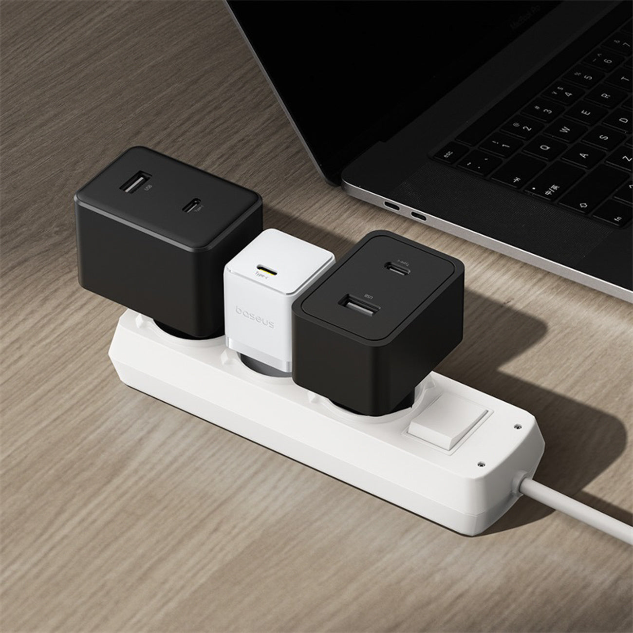 Baseus Palm 1C Ładowarka sieciowa USB-C 20W (z kablem Baseus Mini White USB-C 60W 1m)
