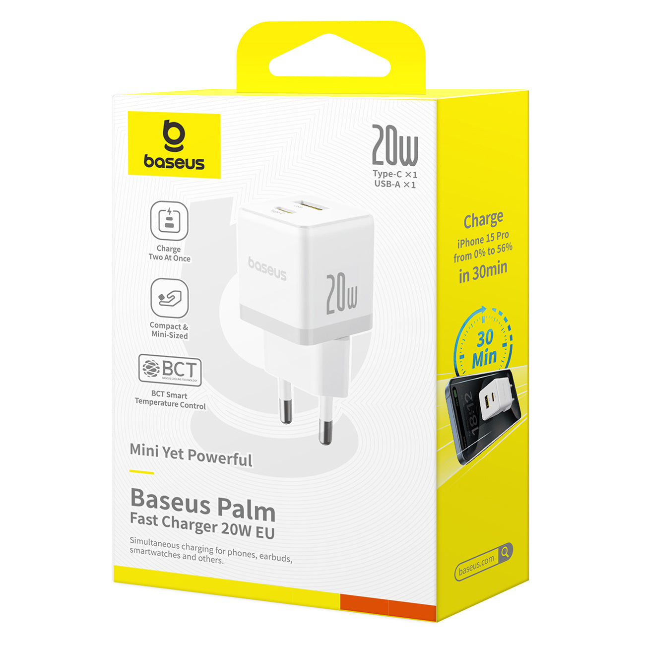Ładowarka sieciowa Baseus Palm 20W USB-C USB-A