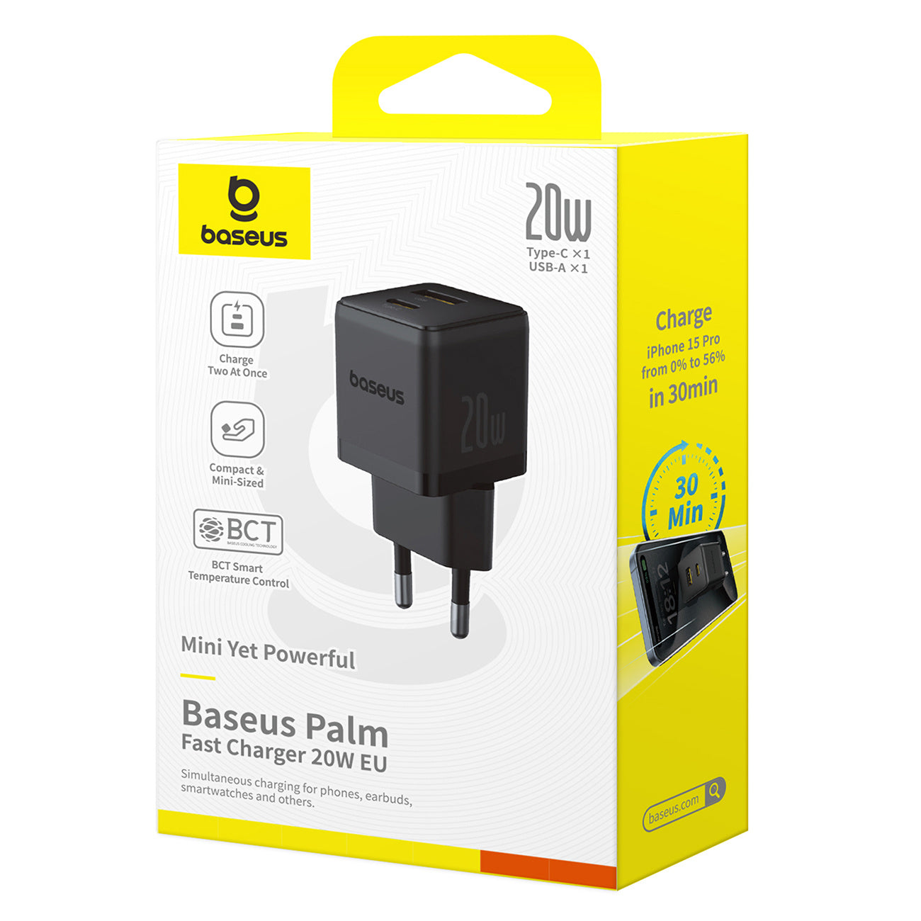 Baseus Palm 20W Ładowarka sieciowa USB-C USB-A
