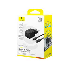 Baseus Palm 30W Ładowarka sieciowa USB-C z kablem USB-C 60W 1 m