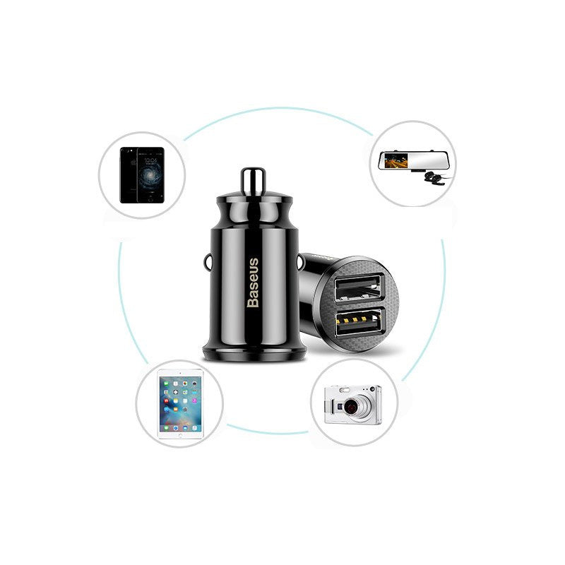 Mini ładowarka Baseus Grain Car Charger CCALL-ML01 samochodowa 2x USB-A 3.1A